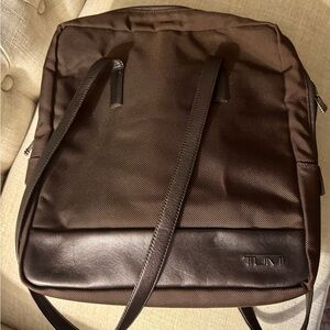 Tumi Brown Nylon and Leather Laptop Bag